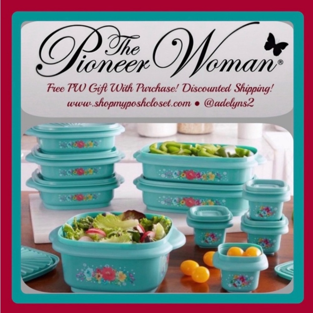 🌺 New Pioneer Woman 20-Piece Food Storage Containers Set, Breezy Blossoms